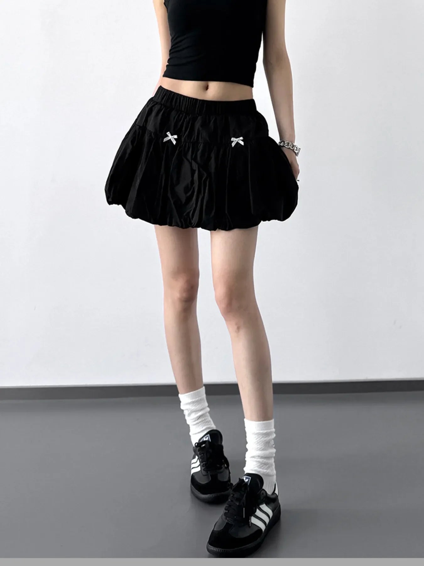 Bubble Hem Elastic Waist Mini Skirt Lightweight - Southern Shores Clothing