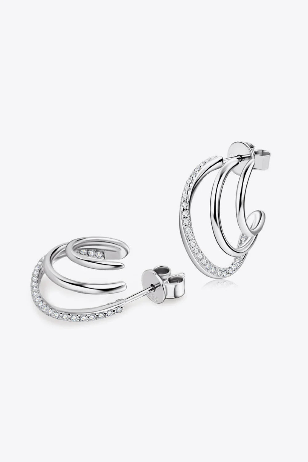 Platinum-Plated Sterling Moissanite Earrings - Southern Shores Clothing