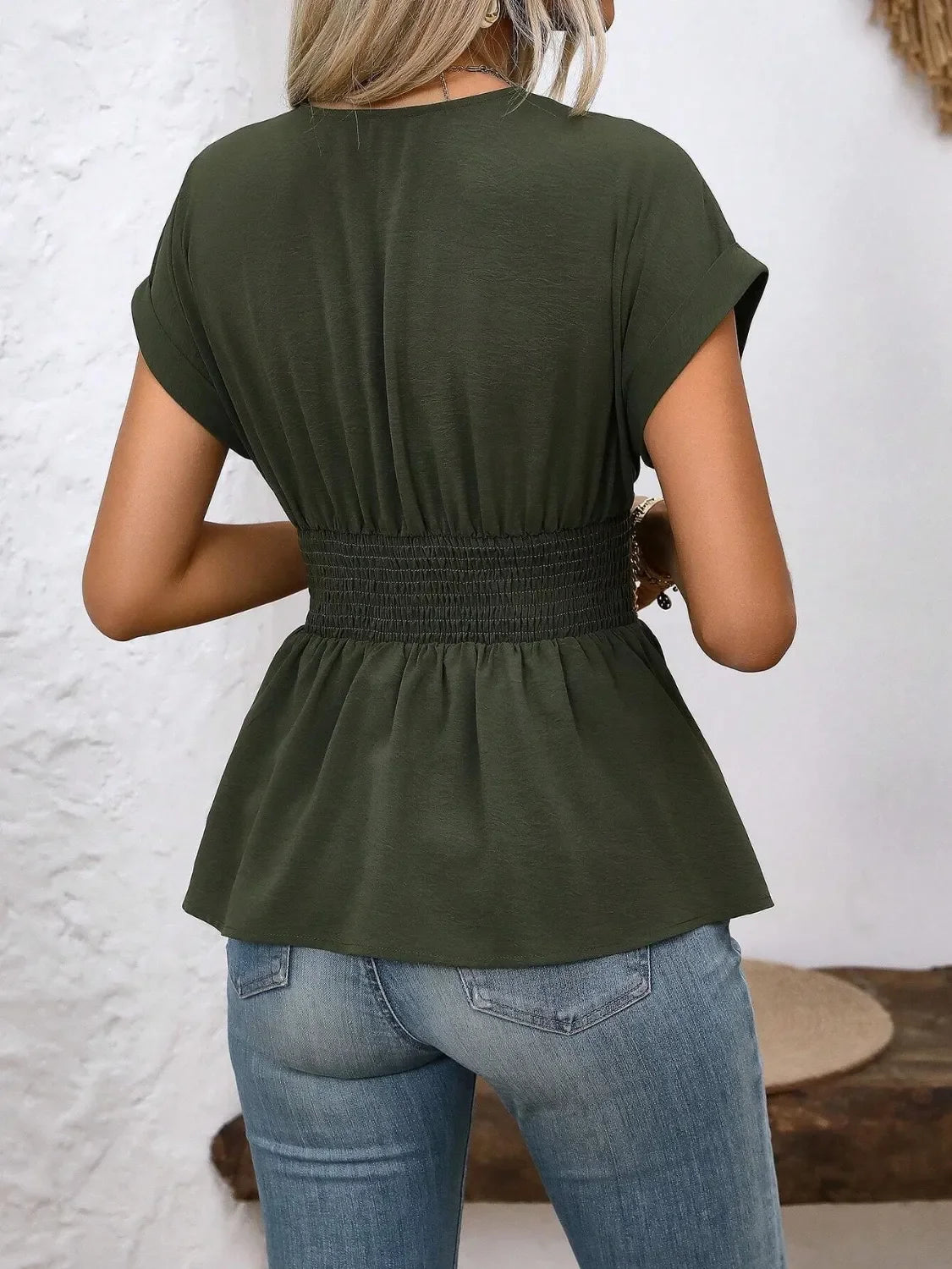 Southern Shores Clothing Surplice Neckline Short Sleeve Polyester Blouse With Flattering Design And Comfort Fit - Southern Shores Clothing