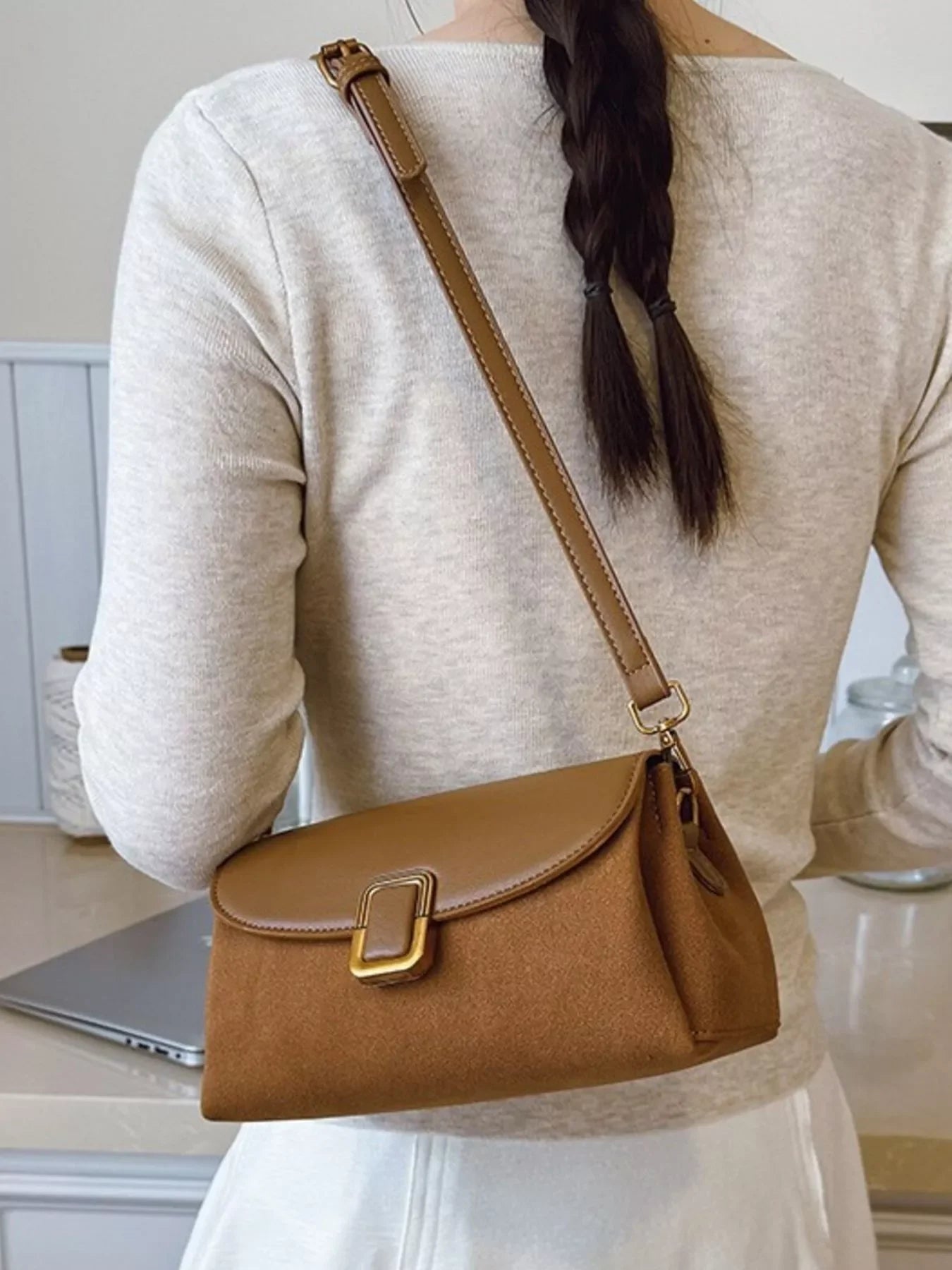 Buckle Flap Crossbody Bag With Secure Strap - Southern Shores Clothing