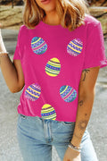 Sequin Easter Egg Short Sleeve T Shirt With Stretch Fabric - Southern Shores Clothing