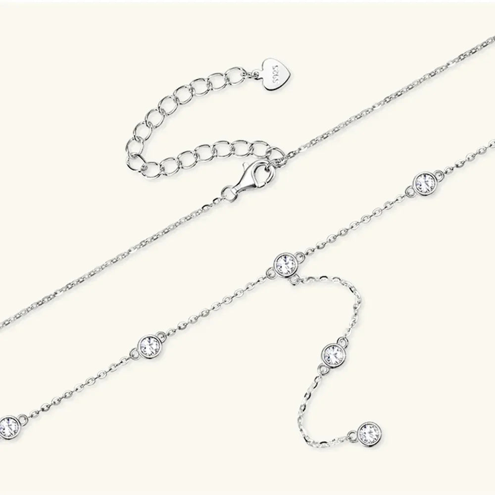 1.1 Carat D Color VVS1 Moissanite Sterling Silver Necklace - Southern Shores Clothing