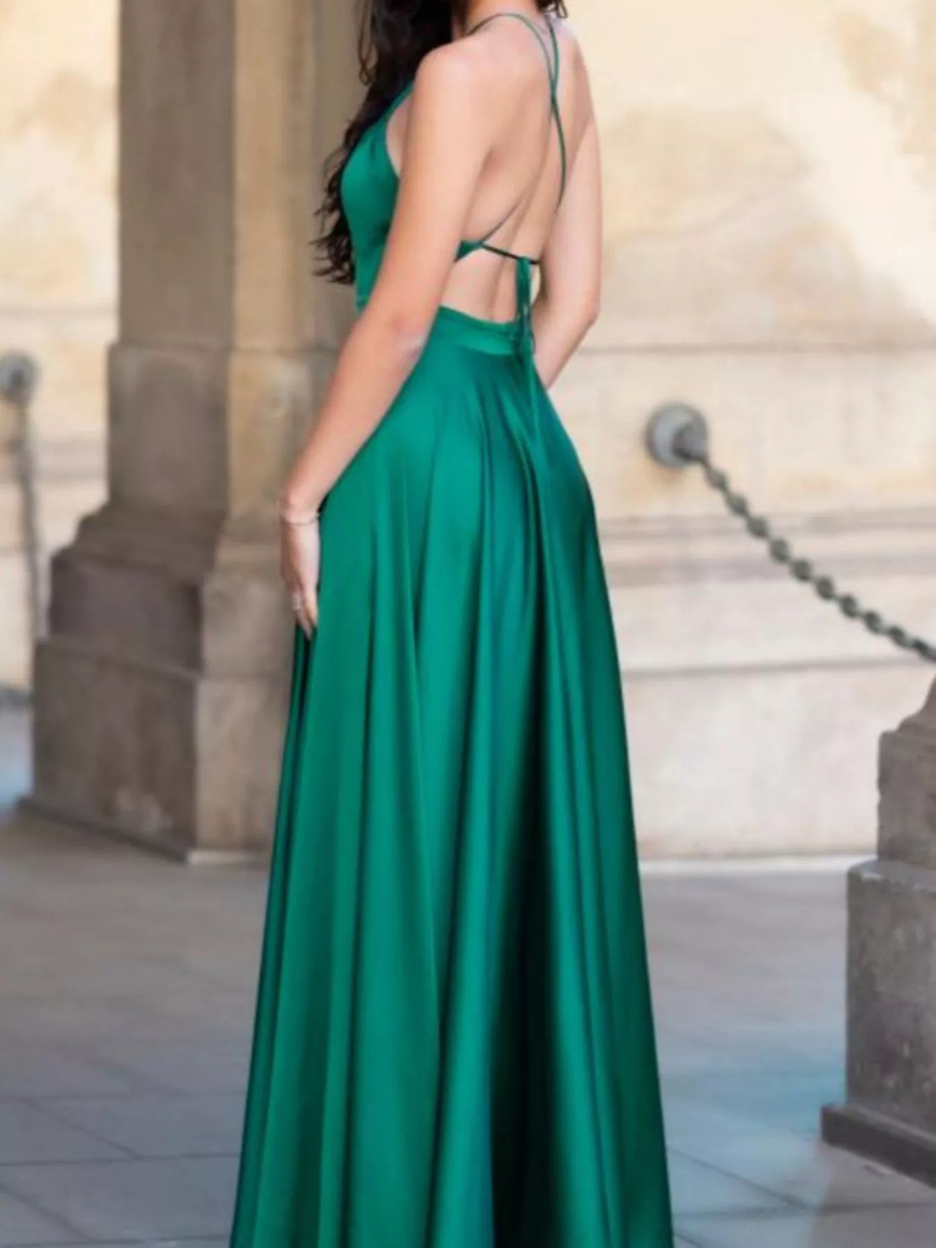 Halter Neck Maxi Dress With Slit And Backless