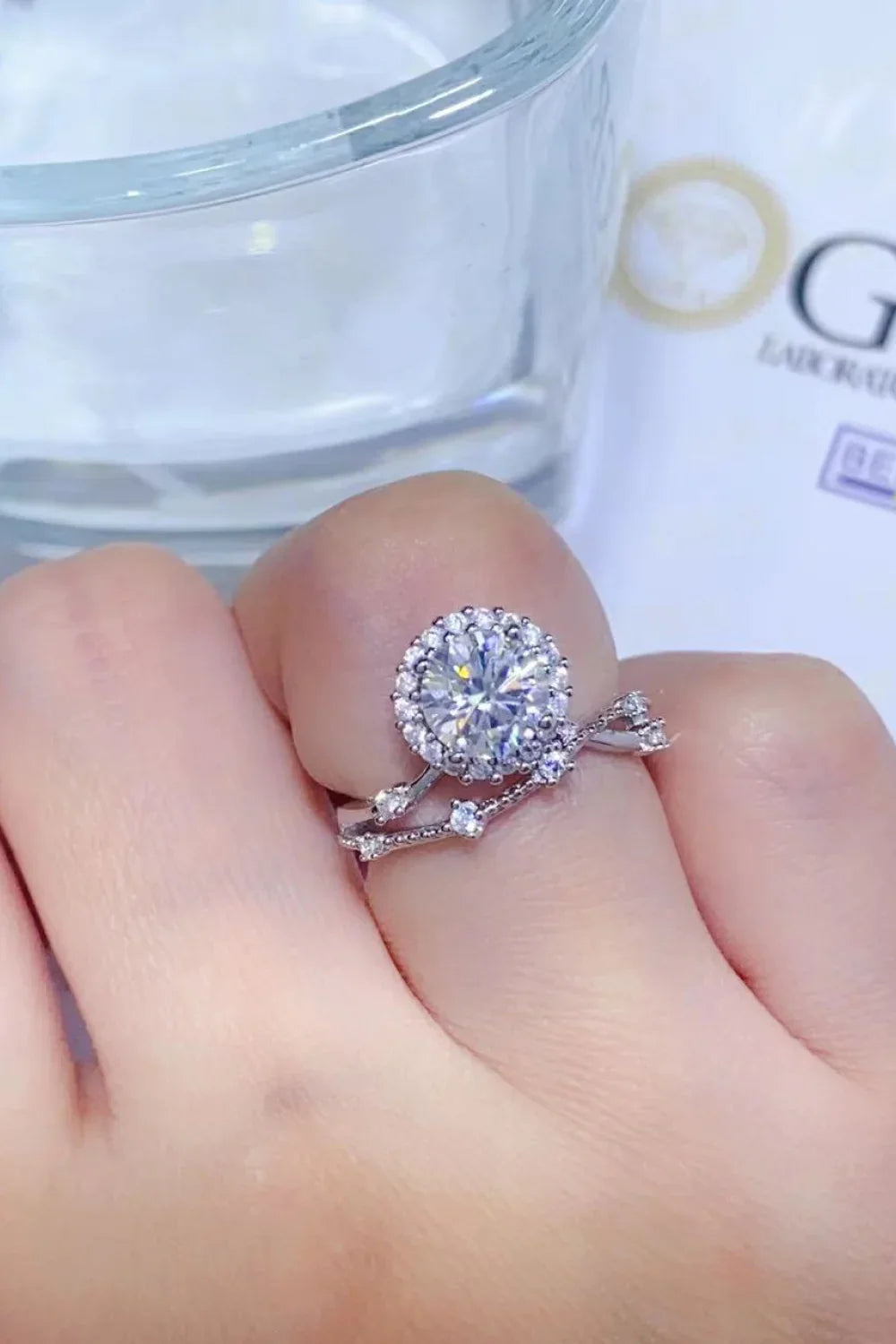 1 Carat Moissanite Platinum-Plated Ring For Everyday Wear - Southern Shores Clothing
