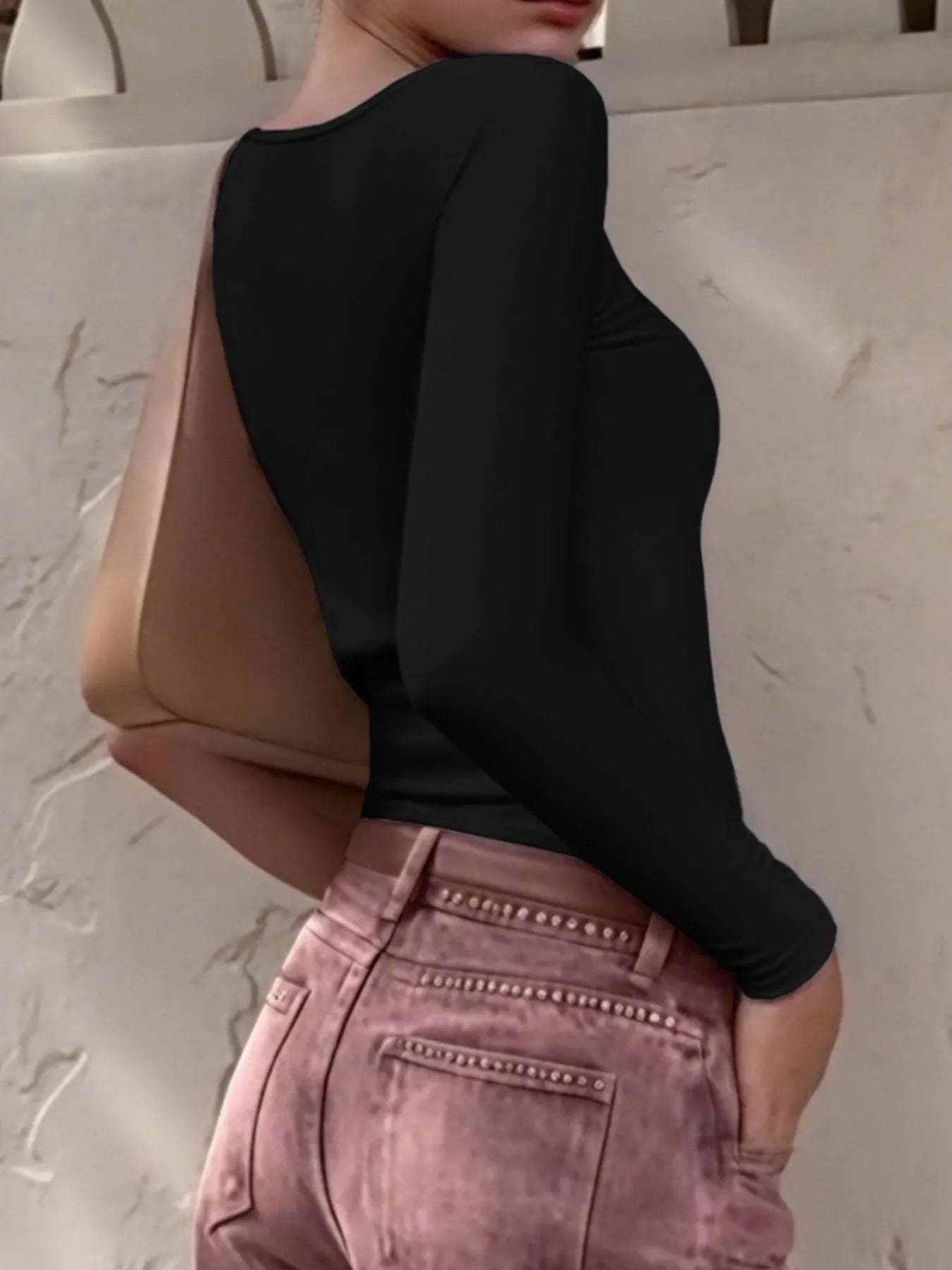 Long Sleeve Scoop Neck Fitted T-Shirt - Southern Shores Clothing