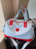 Checkered Polyester Duffel Bag For Travel - Southern Shores Clothing