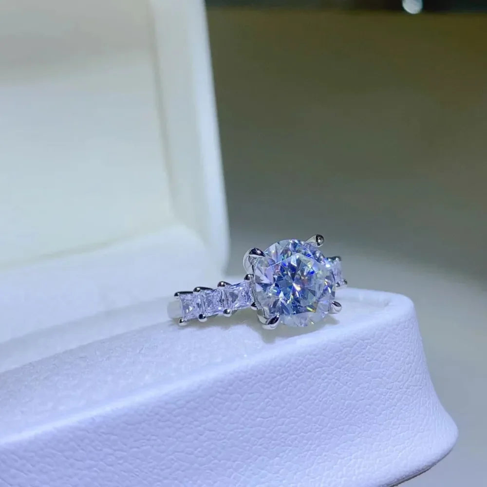 3 Carat Lab Created Moissanite Sterling Silver Ring - Southern Shores Clothing