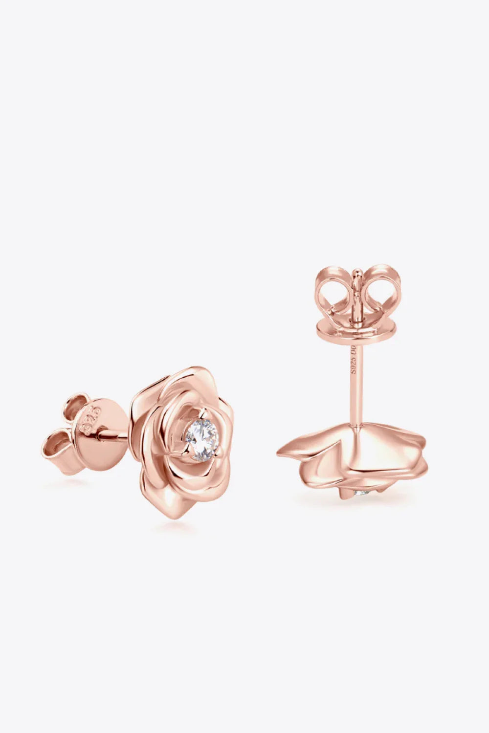 Sterling Silver Moissanite Flower Earrings