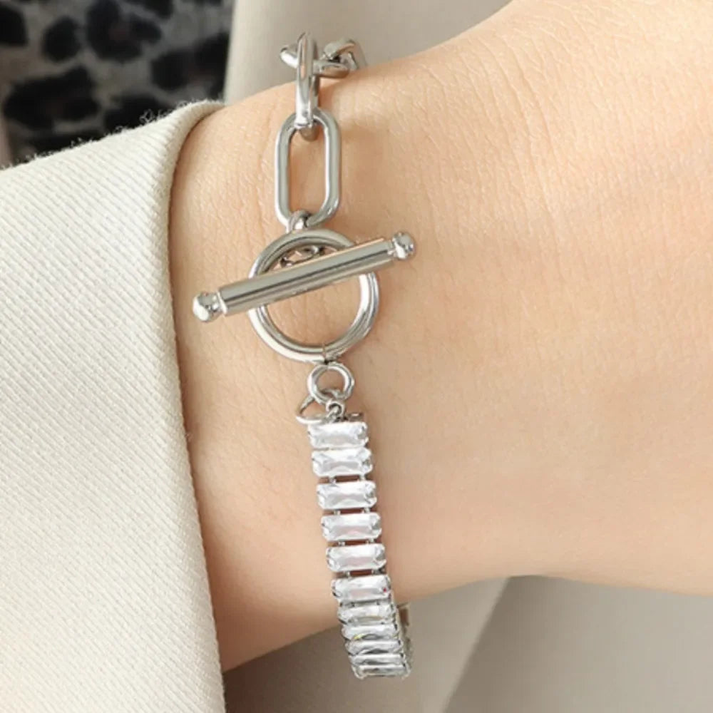 Zircon Titanium Steel Bracelet With Coastal Charm - Southern Shores Clothing