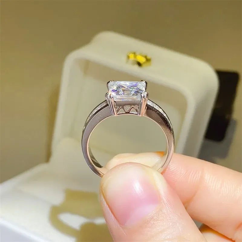 Coastal Moissanite Square Ring In Sterling Silver - Southern Shores Clothing