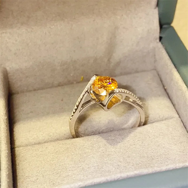 1 Carat Moissanite Sterling Silver Solitaire Ring - Southern Shores Clothing