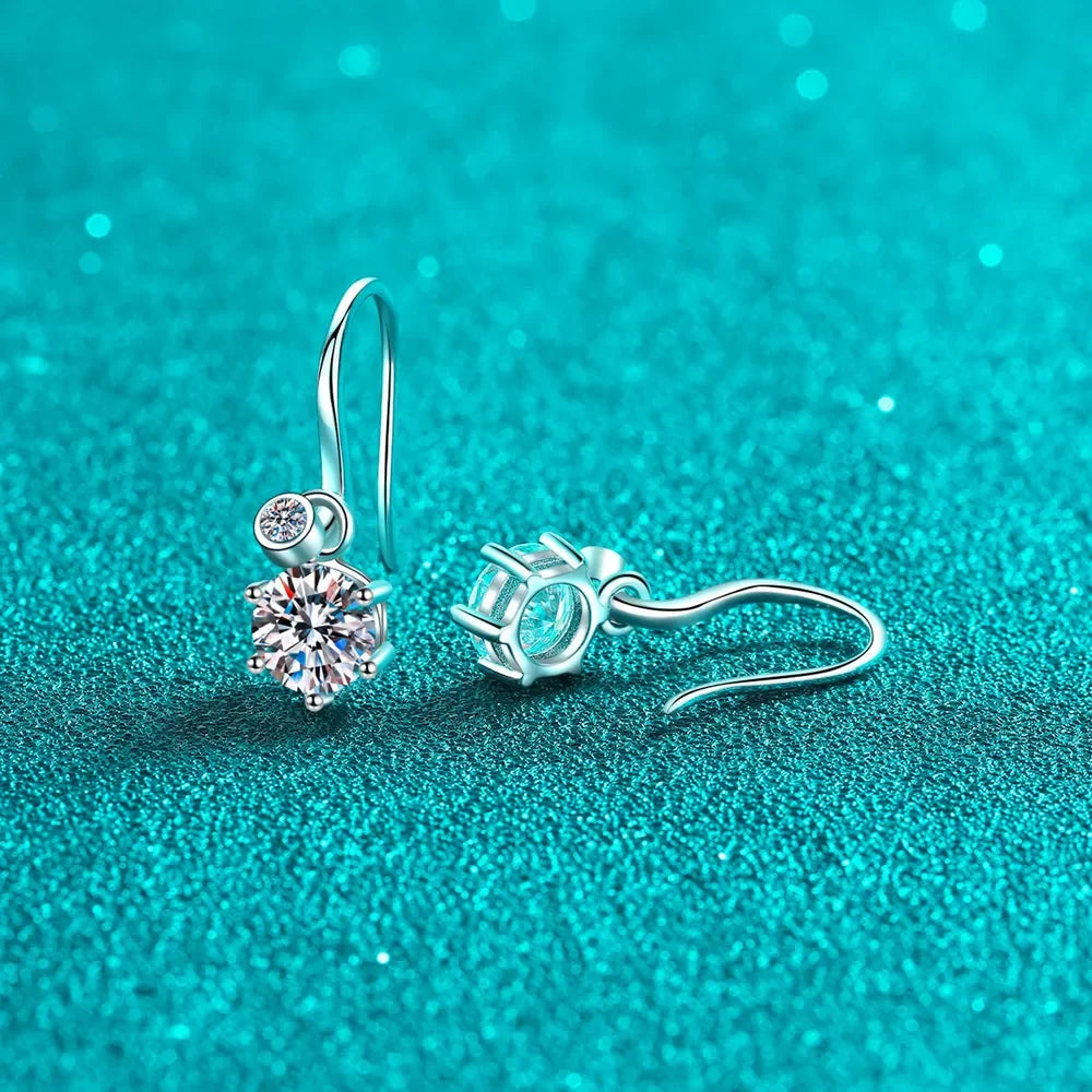 2 Carat Moissanite Sterling Silver Earrings - Southern Shores Clothing