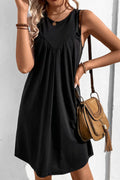Perfee Round Neck Sleeveless Mini Dress - Southern Shores Clothing