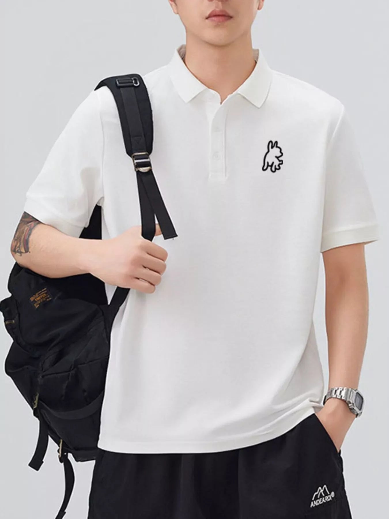 Plus Size Button Detail Polo Shirt Cotton Blend - Southern Shores Clothing
