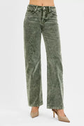 Tummy Control Mid Rise Straight Leg Corduroy Pants - Southern Shores Clothing