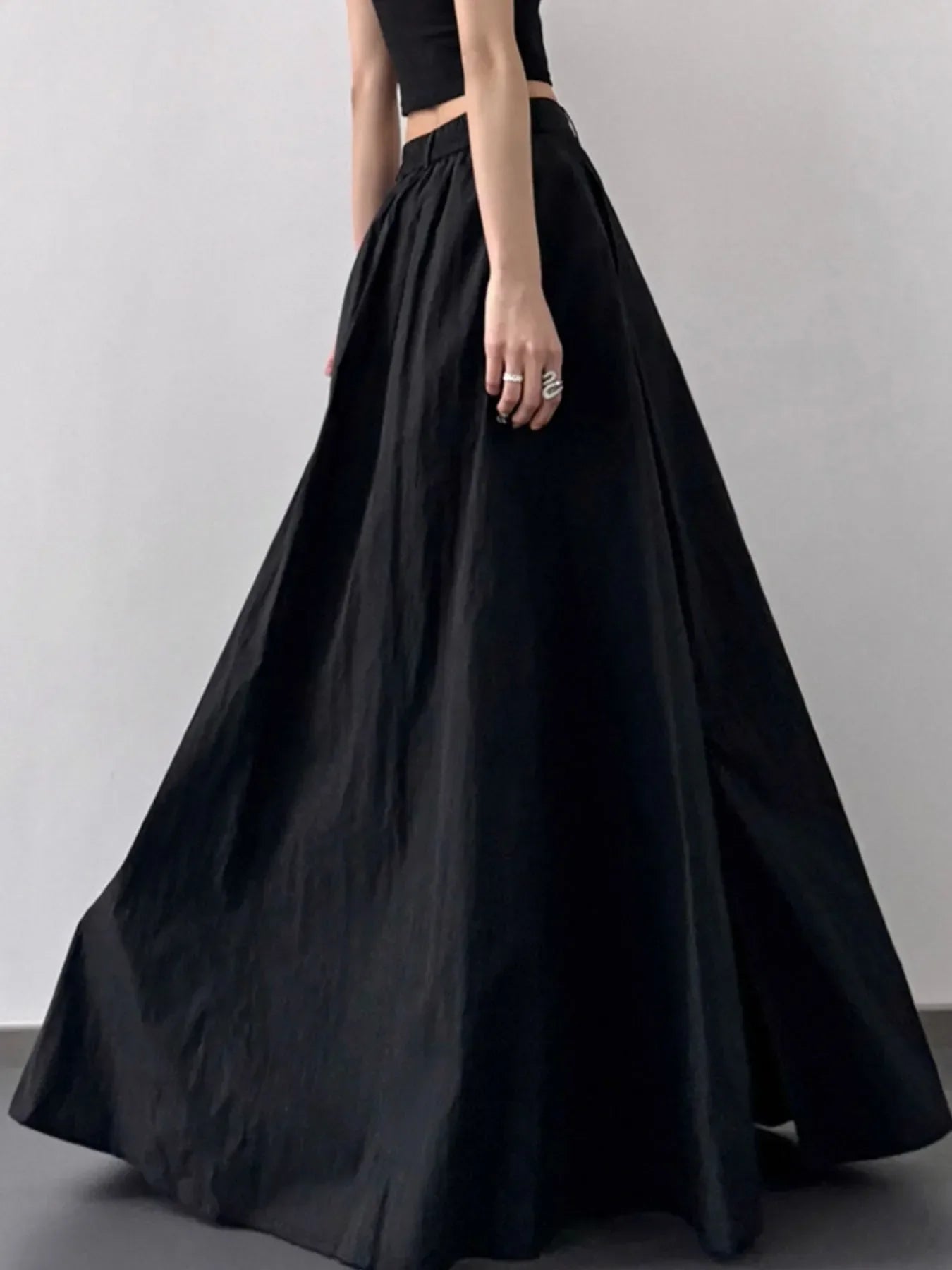 High Waist Slit Maxi Skirt With Flowing Silhouette - Southern Shores Clothing