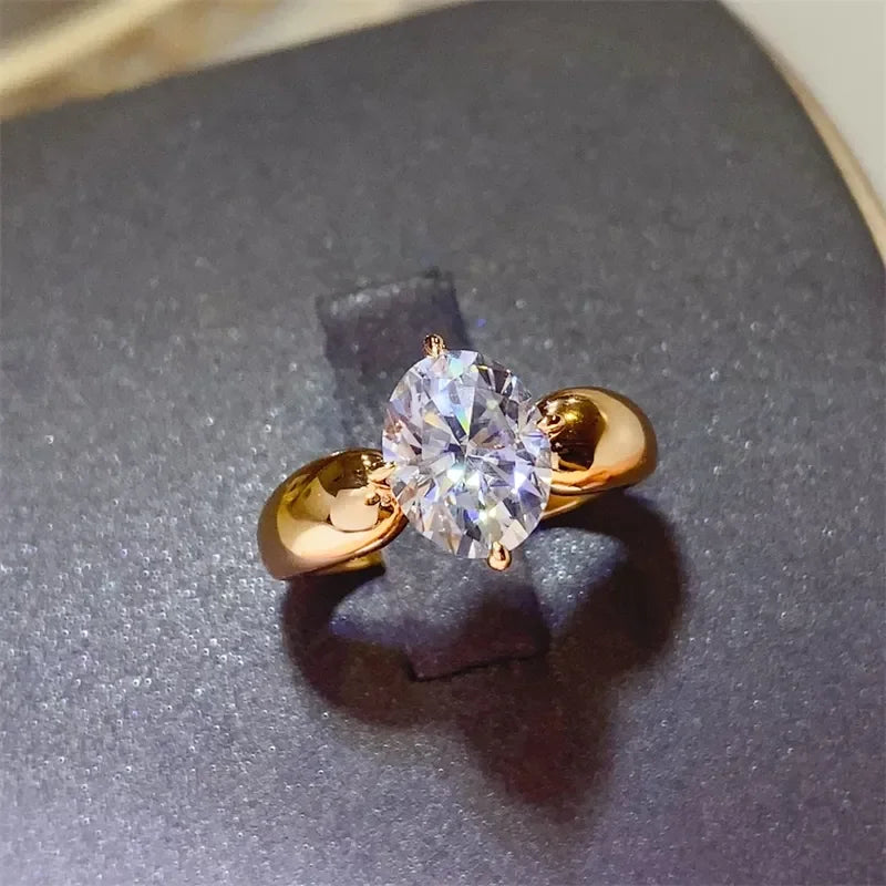 2 Carat Moissanite Sterling Silver Ring 18K Gold Accent - Southern Shores Clothing