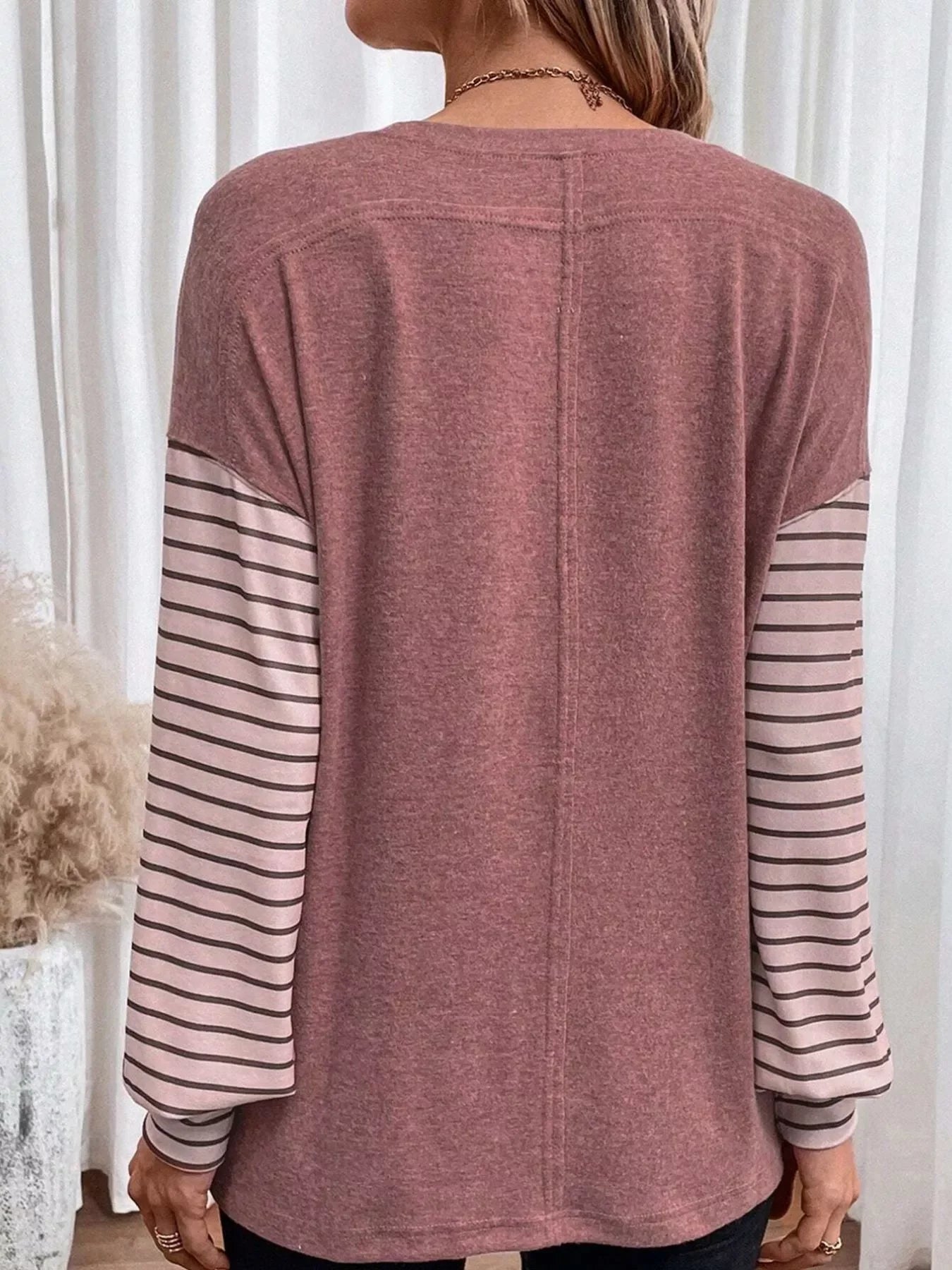 Striped Color Block Long Sleeve T-Shirt - Southern Shores Clothing