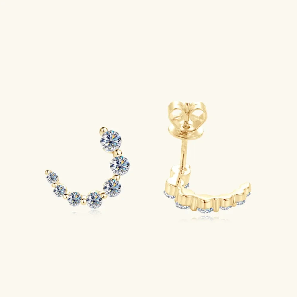 Sterling Silver Inlaid Moissanite Stud Earrings - Southern Shores Clothing
