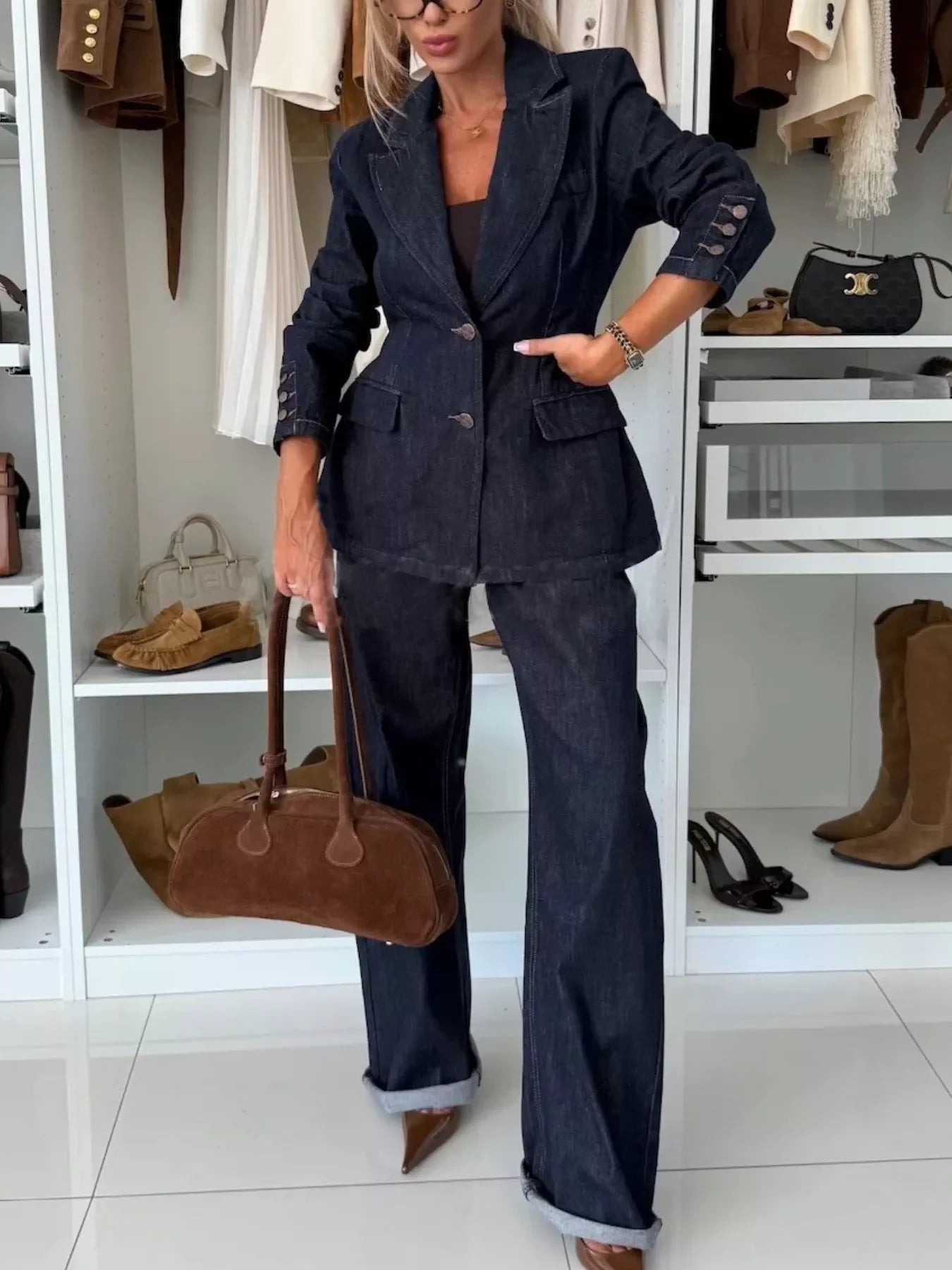 Nautical Inspired High-Waisted Wide-Leg Jeans - Southern Shores Clothing