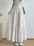Tiered Elastic Waist Maxi Skirt Polyester - Southern Shores Clothing