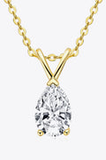 1.5 Carat Moissanite Teardrop Necklace Sterling Silver - Southern Shores Clothing