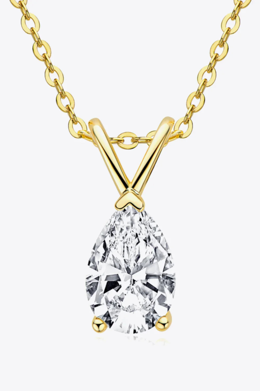1.5 Carat Moissanite Teardrop Necklace Sterling Silver - Southern Shores Clothing