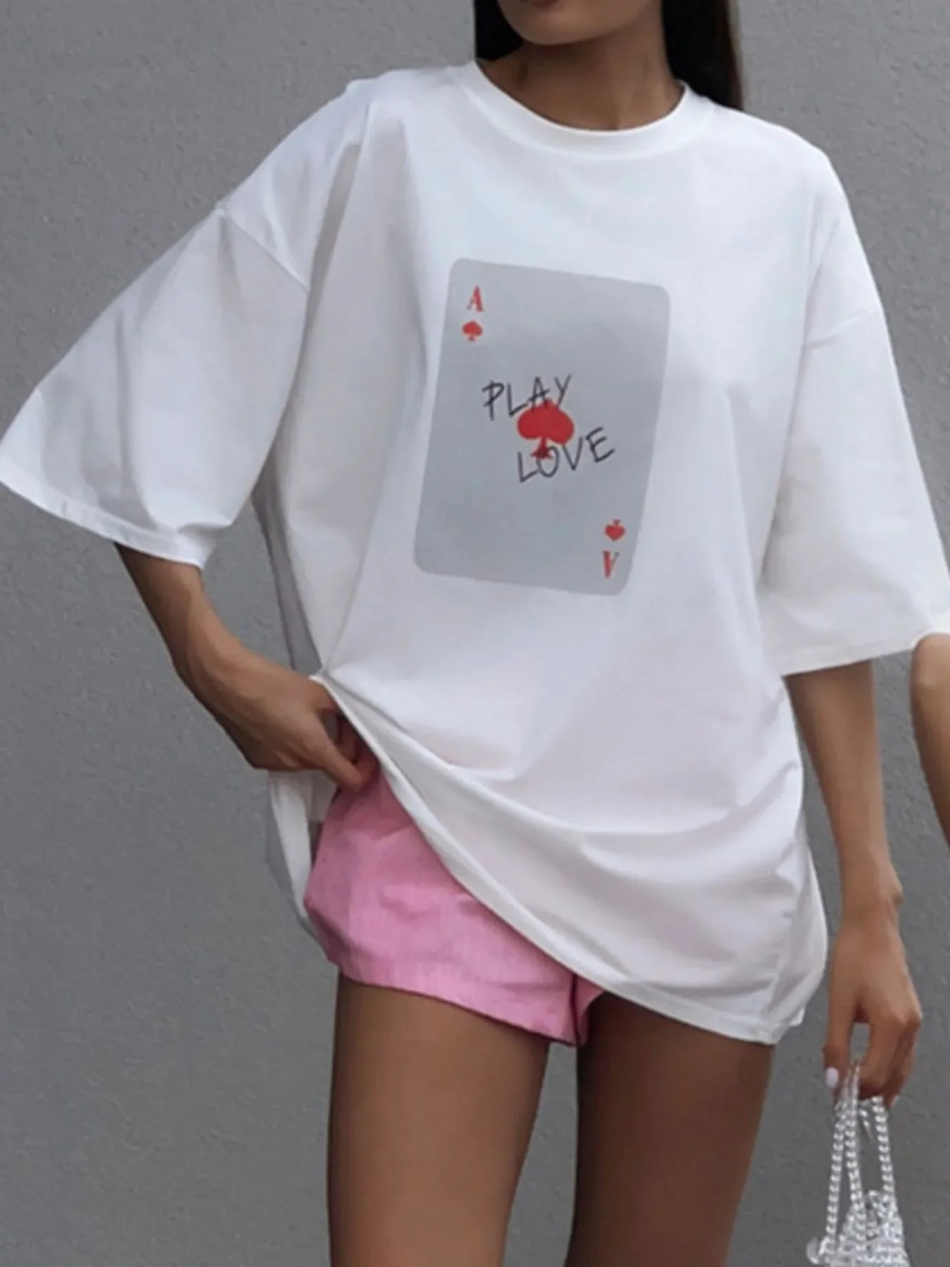 Oversized Round Neck Short Sleeve Tee With Relaxed Fit - Southern Shores Clothing