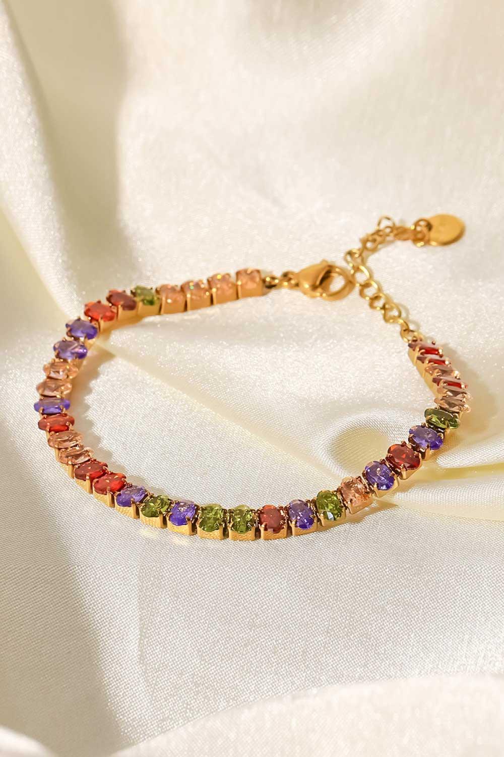 18K Gold Plated Zircon Bracelet Stainless Steel Core - Southern Shores Clothing