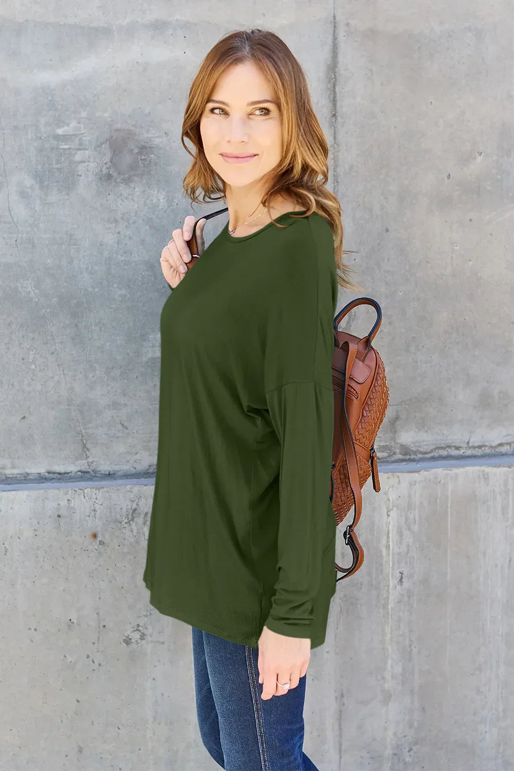 Round Neck T Shirt With Dropped Shoulder - Southern Shores Clothing