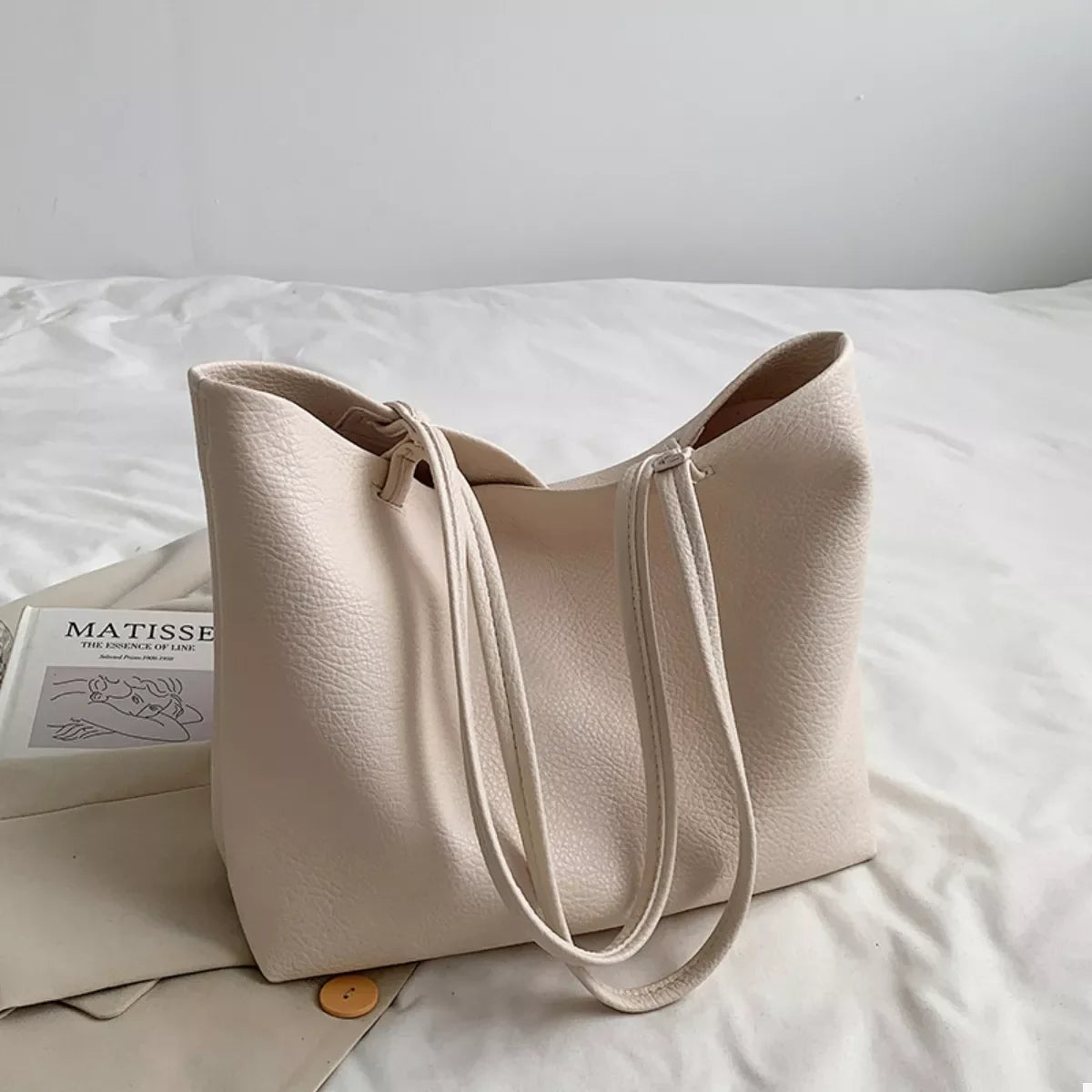 Synthetic Leather Tote Bag Classic Travel Tote - Southern Shores Clothing
