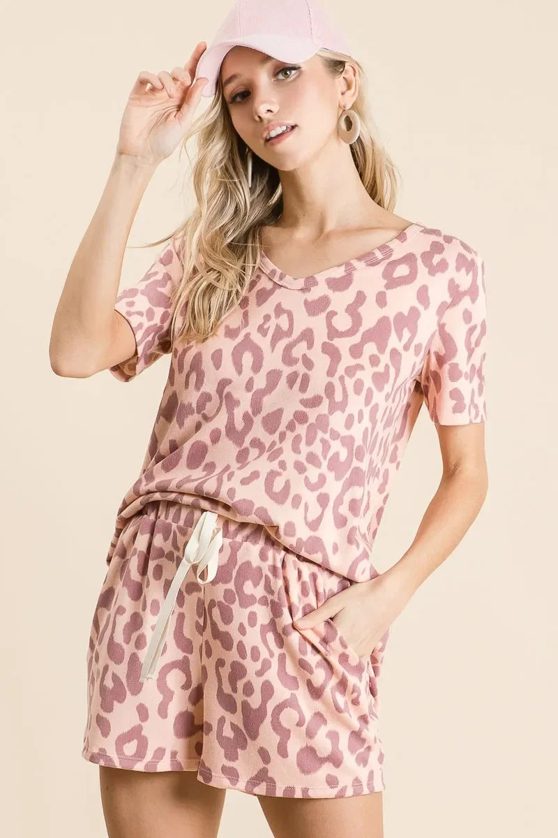 Leopard Print Shorts With Twill Tape Drawstring - Southern Shores Clothing