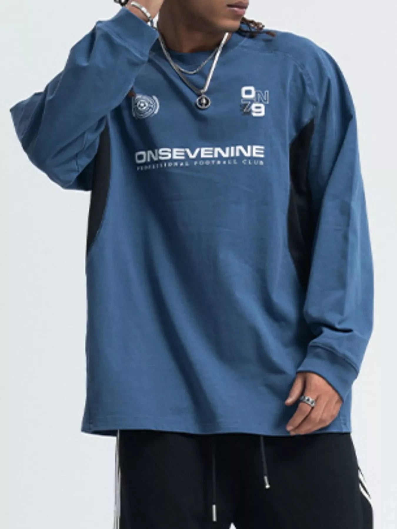 Long Sleeve Relaxed Fit T Shirt With Contrast Stitching - Southern Shores Clothing