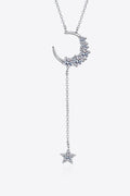 Star And Moon Moissanite Necklace Sterling Silver - Southern Shores Clothing