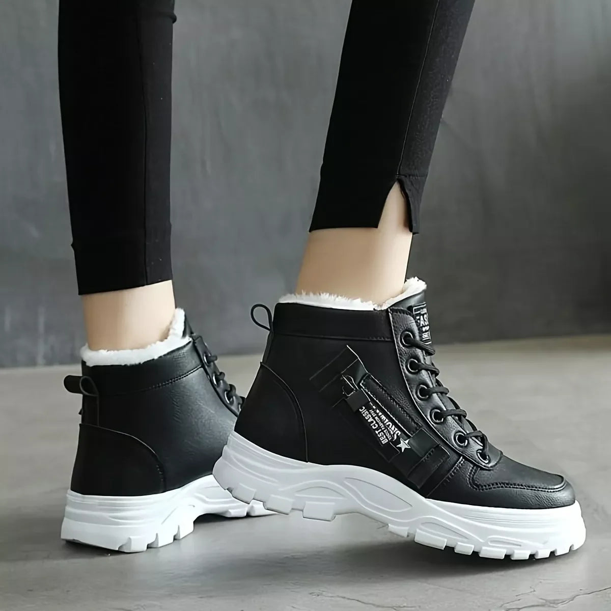 Lace Up Warm Ankle Boots For Cold Weather - Southern Shores Clothing