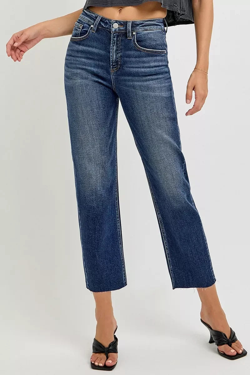 Nautical Inspired High Rise Slim Barrel Jeans Denim - Southern Shores Clothing