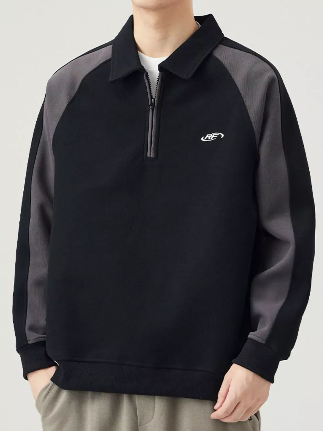 Plus Size Two-Tone Raglan Quarter Zip Sweatshirt - Southern Shores Clothing