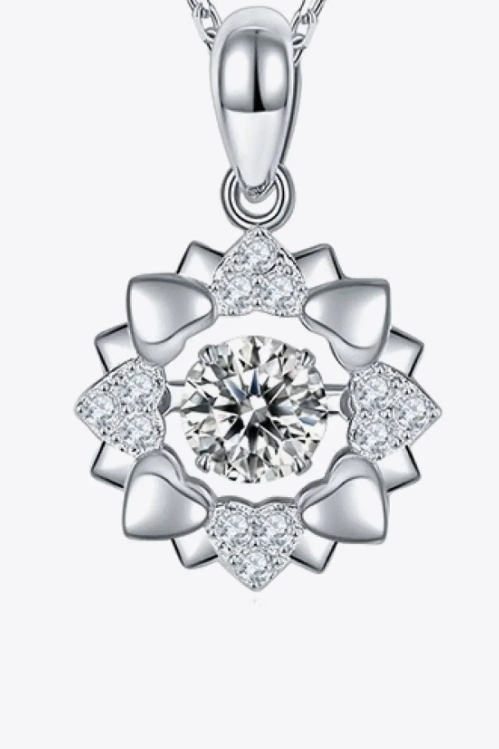 Delicate Moissanite Flower Shape Sterling Silver Necklace - Southern Shores Clothing
