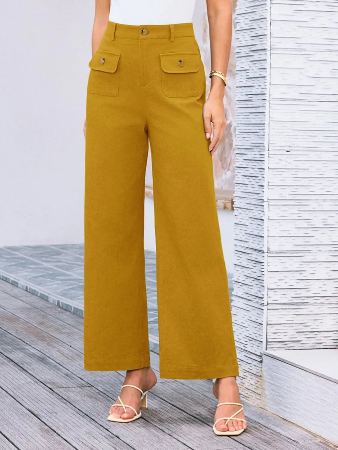 High Waist Wide Leg Relaxed Pants With Comfortable Fit - Southern Shores Clothing