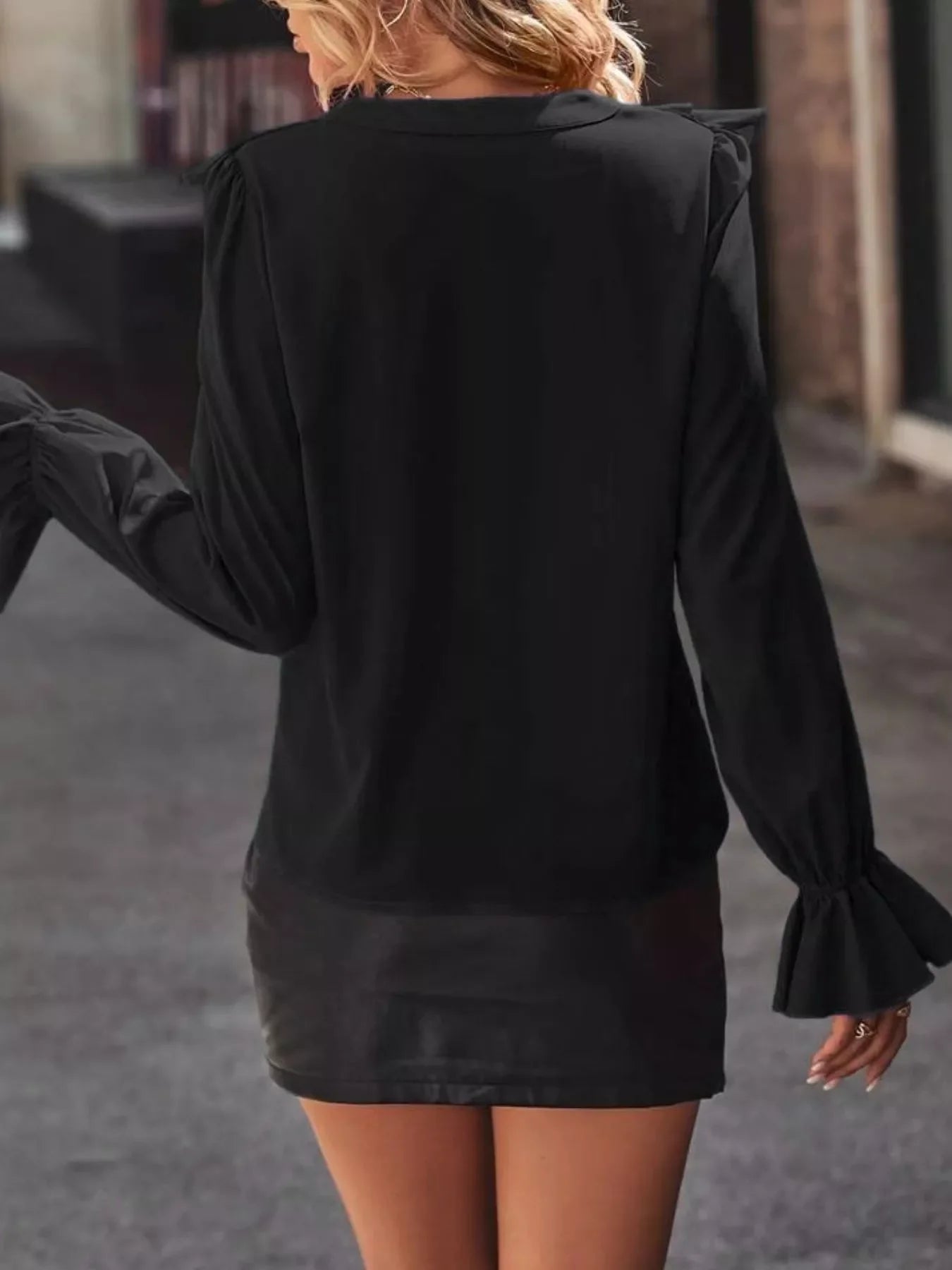 Southern Shores Clothing Ruffled Flounce Sleeve Buttoned Blouse Made From 100 Percent Polyester Fabric - Southern Shores Clothing