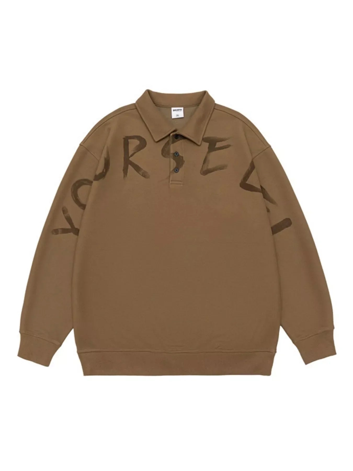 Plus Size Oversized Polo Sweatshirt With Letter Print - Southern Shores Clothing