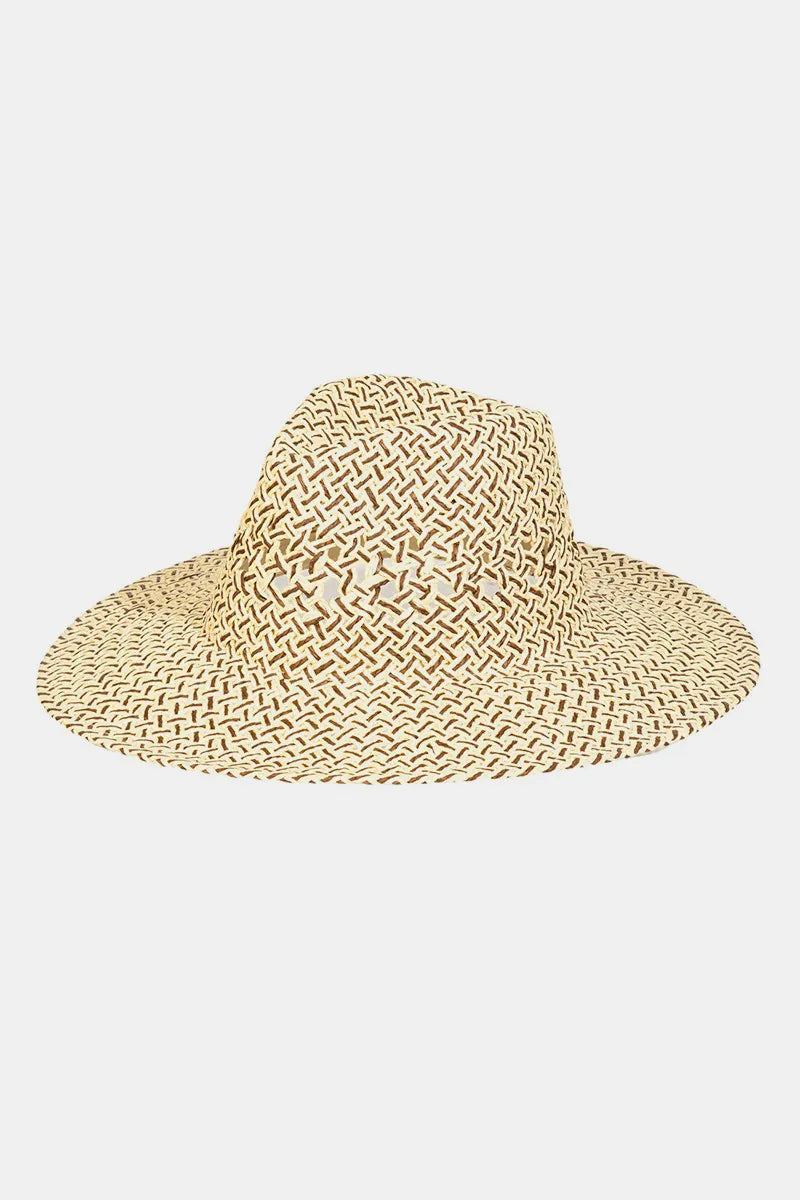 Breathable Cutout Woven Straw Hat One Size