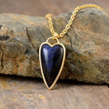 Labradorite Heart Necklace 18K Gold Plated Copper - Southern Shores Clothing