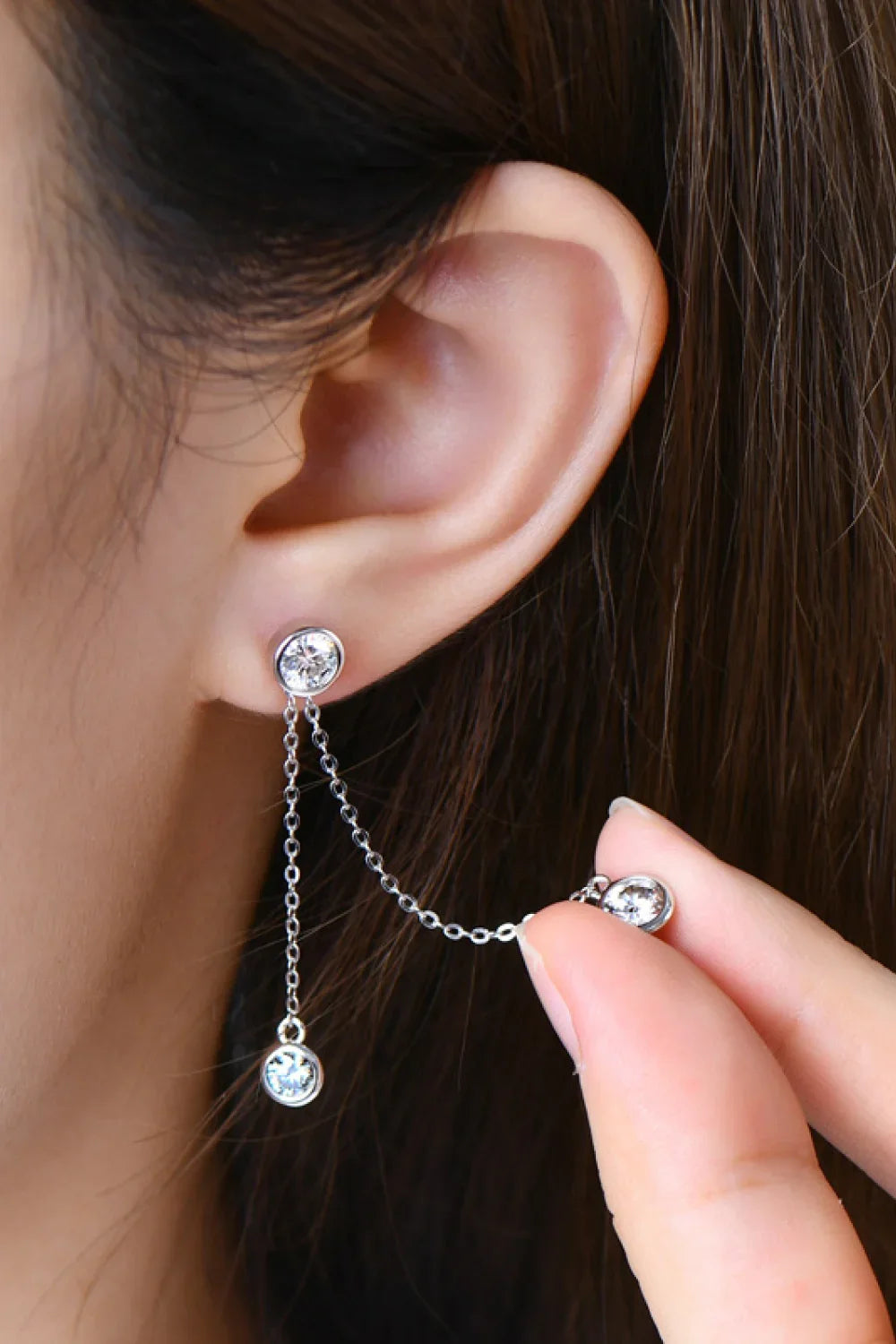 2.6 Carat Moissanite Sterling Silver Earrings - Southern Shores Clothing