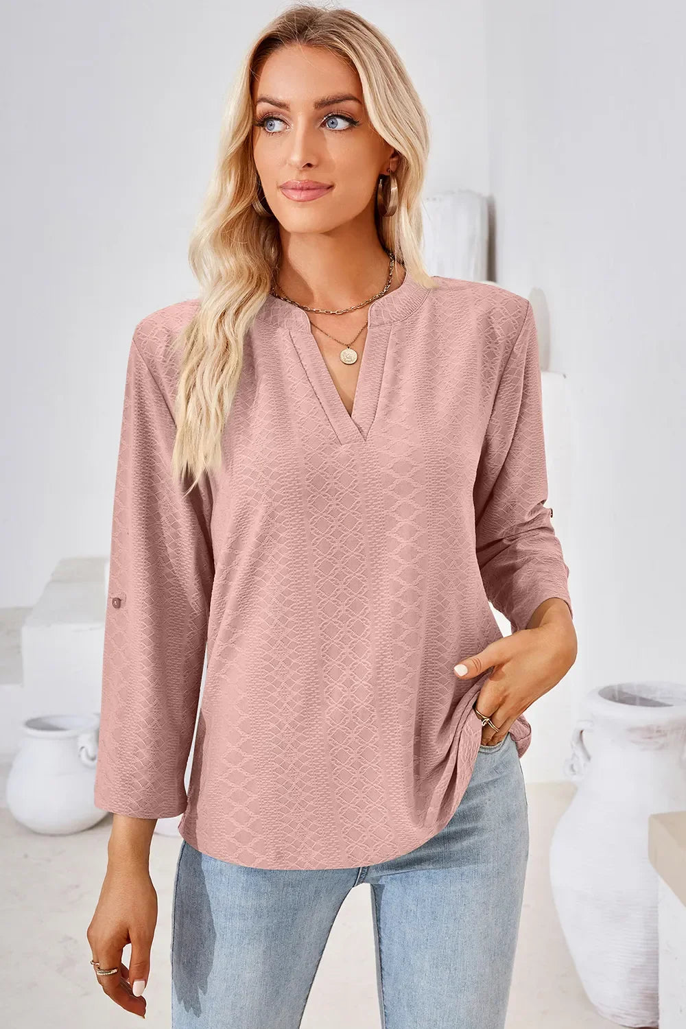 Notched Roll-Tab Sleeve T-Shirt - Southern Shores Clothing