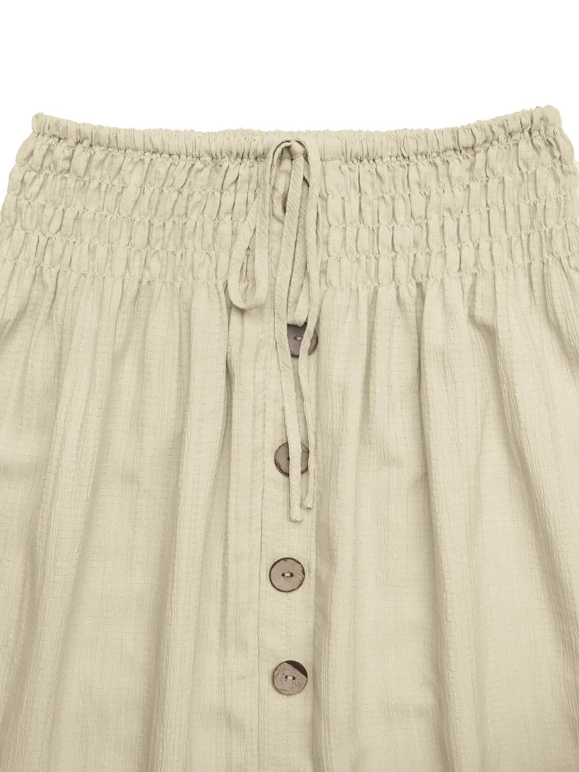 Ruffled Hem Slit Skirt With Lace And Adjustable Waist - Southern Shores Clothing