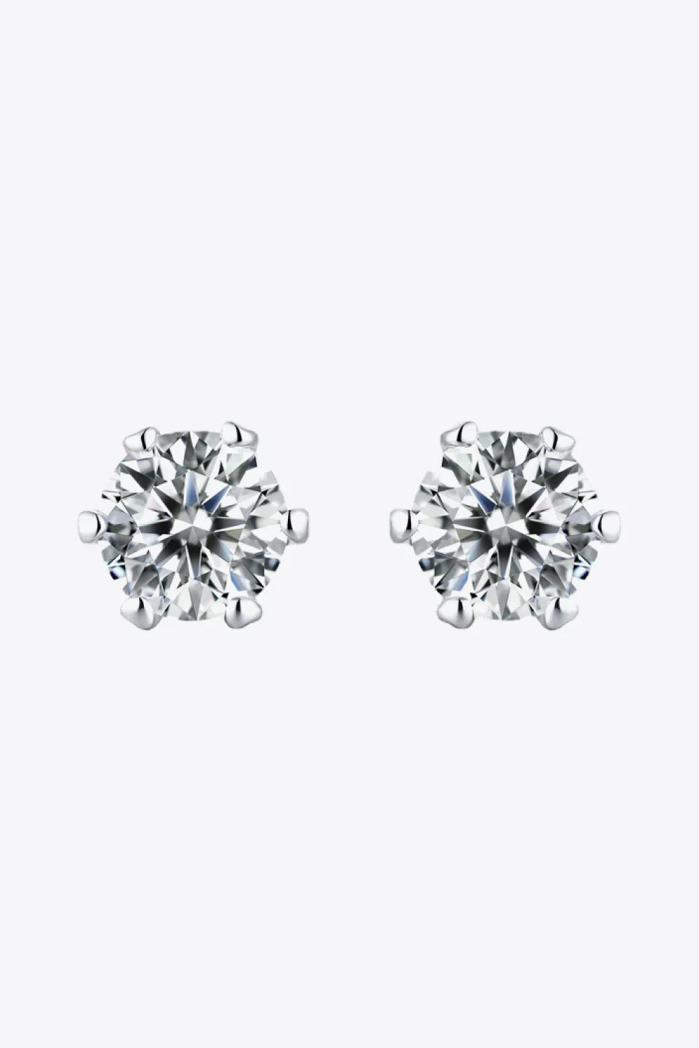 Minimalist Moissanite Stud Earrings In Sterling Silver - Southern Shores Clothing
