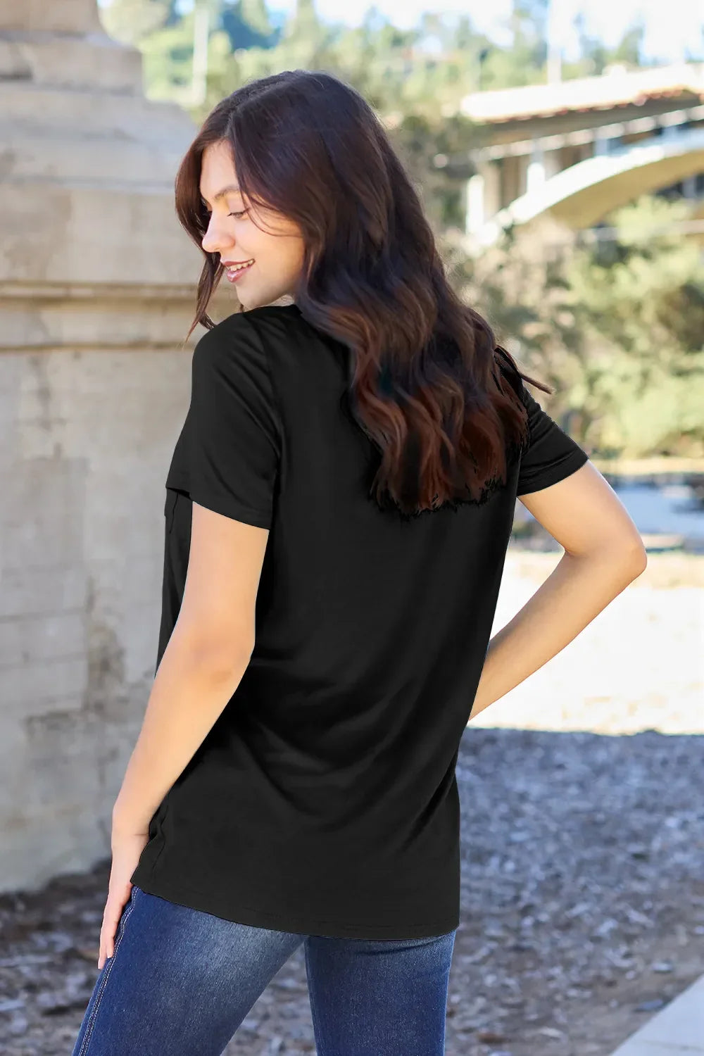 Basic Bae Bamboo Full Size V-Neck Short Sleeve T-Shirt - Southern Shores Clothing