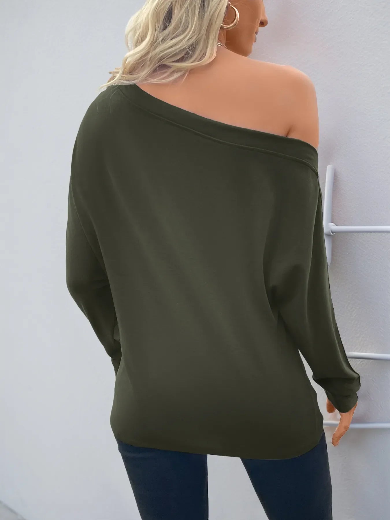 Asymmetrical Single Shoulder Long Sleeve Shirt - Southern Shores Clothing