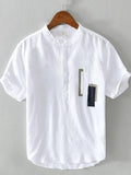Plus Size Half Button Henley T-Shirt With Contrast Detail - Southern Shores Clothing